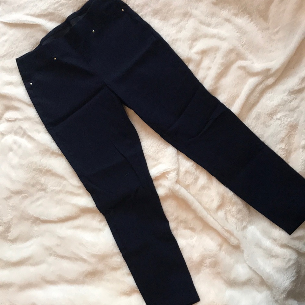 navy blue leggings that you can wear to work stretch waist band